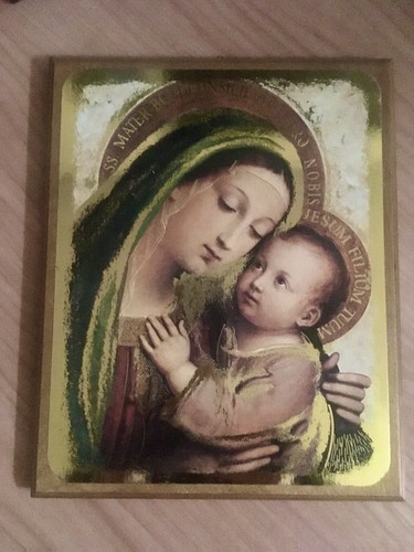 Quadro legno madonna con - legno,