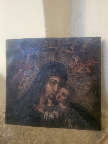 Olio rame madonna - su, con