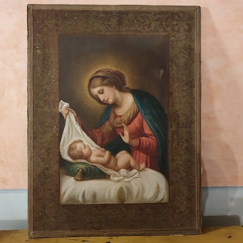 Antico dipinto madonna con - dipinto,