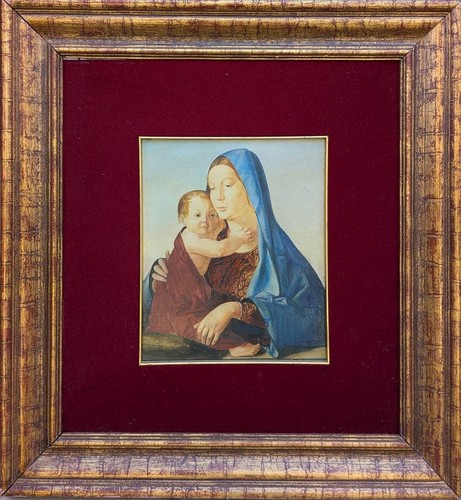 Madonna con bambino olio su - madonna,