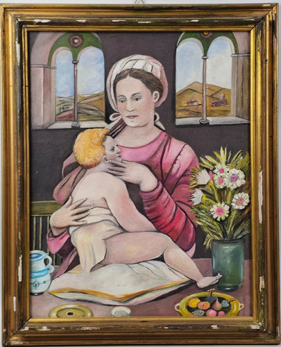 Quadro antico madonna con - antico,