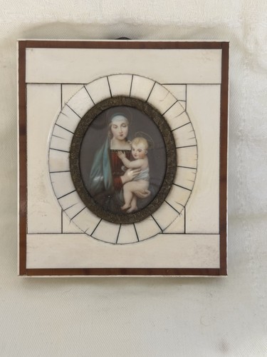 Miniatura sacra madonna con - miniatura,