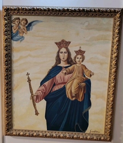 Quadro dipinto madonna con - quadro,