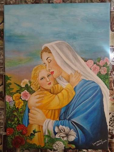 Quadro arte sacra madonna con - arte,
