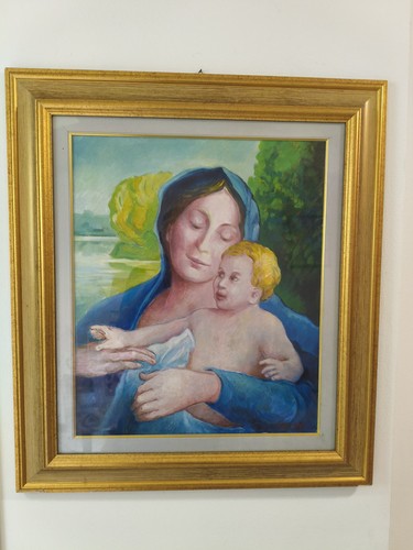 Quadro dipinto madonna con - quadro,