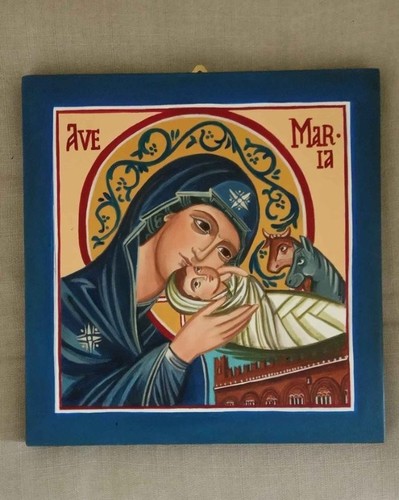 Madonna con bambino acrilico - bambino, .