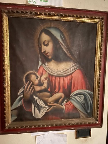 Olio tela madonna - su,