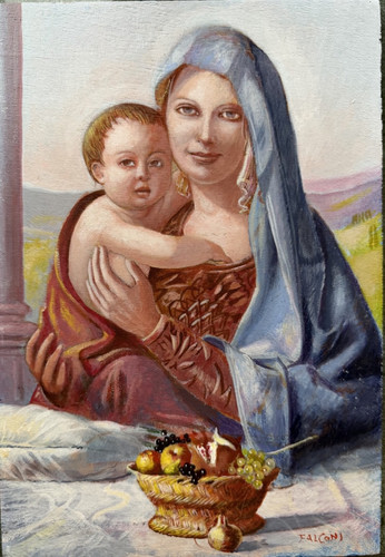 Dipinto olio tavola - dipinto, su