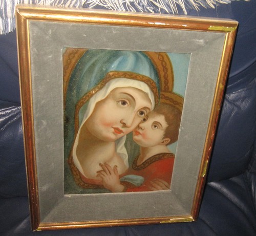 Dipinto sotto vetro madonna - vetro,